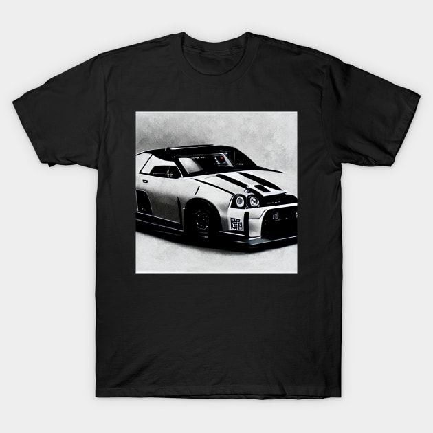 R34 GTR Concept White T-Shirt by DarkAgeArt